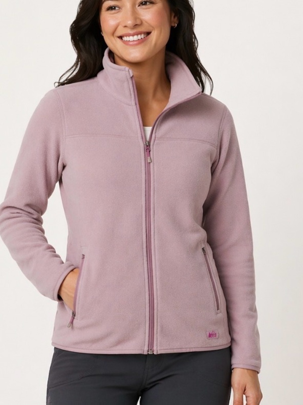 REI Co-op  Groundbreaker Fleece Jacket Women's dusty purple full zip up SZ M